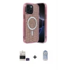 ieg™ iPhone 15 Kılıf Eksen Çizgi - Siyah Joko Magic 5D Cam + Bilvis Titan Kamera Lens - YL
