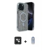 ieg™ iPhone 15 Kılıf Eksen Çizgi - Siyah Joko Magic 5D Cam + PVD Metal Kamera Lens - YL