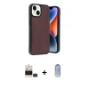 ieg™ iPhone 15 Kılıf Kıvılcım Işık Serisi - Siyah Joko Magic 5D Cam + Bilvis Titan Kamera Lens - PE