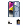 ieg™ iPhone 15 Kılıf Siluet Minimal Prime - Siyah Buffer Hayalet Cam Ekran Koruyucu + Bilvis Titan Kamera Lens - PE