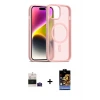 ieg™ iPhone 15 Kılıf Siluet Minimal Prime - Siyah Buffer Hayalet Cam Ekran Koruyucu + Bilvis Titan Kamera Lens - PE