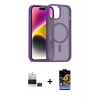ieg™ iPhone 15 Kılıf Siluet Minimal Prime - Siyah Buffer Hayalet Cam Ekran Koruyucu + Bilvis Titan Kamera Lens - PE