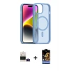 ieg™ iPhone 15 Kılıf Siluet Minimal Prime - Siyah Buffer Hayalet Cam Ekran Koruyucu + Bilvis Titan Kamera Lens - PE