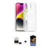 ieg™ iPhone 15 Kılıf Siluet Minimal Prime - Siyah Buffer Hayalet Cam Ekran Koruyucu + Bilvis Titan Kamera Lens - PE
