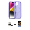 ieg™ iPhone 15 Kılıf Siluet Minimal Prime - Siyah Buffer Hayalet Cam Ekran Koruyucu + Bilvis Titan Kamera Lens - PE