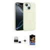 ieg™ iPhone 15 Kılıf Yankı Form Serisi - Siyah Buffer Hayalet Cam Ekran Koruyucu + Bilvis Titan Kamera Lens - SH