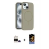 ieg™ iPhone 15 Kılıf Yankı Form Serisi - Siyah Buffer Hayalet Cam Ekran Koruyucu + Bilvis Titan Kamera Lens - SH