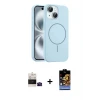 ieg™ iPhone 15 Kılıf Yankı Form Serisi - Siyah Buffer Hayalet Cam Ekran Koruyucu + Bilvis Titan Kamera Lens - SH