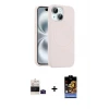 ieg™ iPhone 15 Kılıf Yankı Form Serisi - Siyah Buffer Hayalet Cam Ekran Koruyucu + Bilvis Titan Kamera Lens - SH