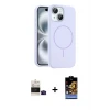 ieg™ iPhone 15 Kılıf Yankı Form Serisi - Siyah Buffer Hayalet Cam Ekran Koruyucu + Bilvis Titan Kamera Lens - SH