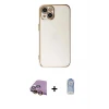 ieg™ iPhone 15 Kılıf Yankı Serisi - Siyah Joko Magic 5D Cam + Raze Metal Kamera Lens - SI