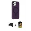 ieg™ iPhone 15 Pro Kılıf Çekirdek Modern Prime - Siyah Buffer Cam Ekran Koruyucu + Raze Metal Kamera Lens - SH