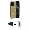 ieg™ iPhone 15 Pro Kılıf Eksen Çizgi - Siyah Joko 5D Cam + Raze Metal Kamera Lens - SH
