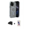 ieg™ iPhone 15 Pro Kılıf Eksen Çizgi - Siyah Joko 5D Cam + Raze Metal Kamera Lens - SH