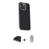 ieg™ iPhone 15 Pro Kılıf Kıvılcım Modern Özel Seri - Siyah Joko Magic 5D Cam + Raze Metal Kamera Lens - LT
