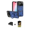 ieg™ iPhone 15 Pro Kılıf Kıvılcım Modern Serisi - Siyah Buffer Cam Ekran Koruyucu + Raze Metal Kamera Lens - GS