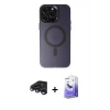 ieg™ iPhone 15 Pro Kılıf Kozmos Çizgi Prime - Siyah Bilvis 5in1 5D Magic Hayalet Cam Ekran Koruyucu + Raze Metal Kamera Lens - LT