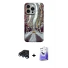 ieg™ iPhone 15 Pro Kılıf Nova Doku Prime - Siyah Bilvis 5in1 5D Magic Hayalet Cam Ekran Koruyucu + Raze Metal Kamera Lens - LT