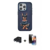 ieg™ iPhone 15 Pro Kılıf Nova Form Koleksiyonu - Siyah 3D Antistatik Mat Seramik Nano Ekran Koruyucu + Raze Metal Kamera Lens - LT