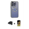 ieg™ iPhone 15 Pro Kılıf Pusula Form - Siyah Buffer Cam Ekran Koruyucu + Raze Metal Kamera Lens - LT