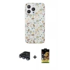 ieg™ iPhone 15 Pro Kılıf Pusula Form - Siyah Buffer Cam Ekran Koruyucu + Raze Metal Kamera Lens - LT