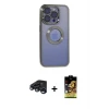 ieg™ iPhone 15 Pro Kılıf Pusula Form - Siyah Buffer Cam Ekran Koruyucu + Raze Metal Kamera Lens - LT