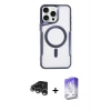 ieg™ iPhone 15 Pro Kılıf Yadigar Klasik Özel Seri - Siyah Bilvis 5in1 3D Magic Cam Ekran Koruyucu + Raze Metal Kamera Lens - GS