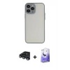 ieg™ iPhone 15 Pro Max Kılıf Ahenk Çizgi Serisi - Siyah Bilvis 5in1 5D Magic Hayalet Cam Ekran Koruyucu + Raze Metal Kamera Lens - LT