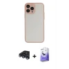 ieg™ iPhone 15 Pro Max Kılıf Ahenk Çizgi Serisi - Siyah Bilvis 5in1 5D Magic Hayalet Cam Ekran Koruyucu + Raze Metal Kamera Lens - LT