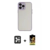 ieg™ iPhone 15 Pro Max Kılıf Ahenk Çizgi Serisi - Siyah Buffer Cam Ekran Koruyucu + PVD Metal Kamera Lens - GI