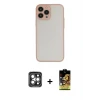 ieg™ iPhone 15 Pro Max Kılıf Ahenk Çizgi Serisi - Siyah Buffer Cam Ekran Koruyucu + PVD Metal Kamera Lens - GI