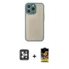 ieg™ iPhone 15 Pro Max Kılıf Ahenk Çizgi Serisi - Siyah Buffer Cam Ekran Koruyucu + PVD Metal Kamera Lens - GI