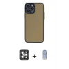 ieg™ iPhone 15 Pro Max Kılıf Ahenk Çizgi Serisi - Siyah Joko Magic 5D Cam + PVD Metal Kamera Lens - GI