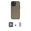 ieg™ iPhone 15 Pro Max Kılıf Ahenk Çizgi Serisi - Siyah Joko Magic 5D Cam + PVD Metal Kamera Lens - GI