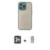 ieg™ iPhone 15 Pro Max Kılıf Ahenk Çizgi Serisi - Siyah Joko Magic 5D Cam + PVD Metal Kamera Lens - GI
