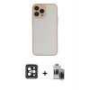 ieg™ iPhone 15 Pro Max Kılıf Ahenk Çizgi Serisi - Siyah Vanessa Magic Hayalet Cam + PVD Metal Kamera Lens - SH