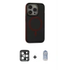 ieg™ iPhone 15 Pro Max Kılıf Ahenk Form Serisi - Siyah Joko Magic 5D Cam + PVD Metal Kamera Lens - LT