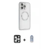 ieg™ iPhone 15 Pro Max Kılıf Ahenk Işık Serisi - Siyah Joko Magic 5D Cam + PVD Metal Kamera Lens - LT
