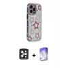 ieg™ iPhone 15 Pro Max Kılıf Ahenk Modern Serisi - Siyah Bilvis 5in1 3D Magic Cam Ekran Koruyucu + PVD Metal Kamera Lens - SH