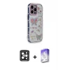 ieg™ iPhone 15 Pro Max Kılıf Ahenk Modern Serisi - Siyah Bilvis 5in1 3D Magic Cam Ekran Koruyucu + PVD Metal Kamera Lens - SH