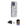 ieg™ iPhone 15 Pro Max Kılıf Ahenk Modern Serisi - Siyah Buffer Hayalet Cam Ekran Koruyucu + Raze Metal Kamera Lens - LT