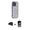 ieg™ iPhone 15 Pro Max Kılıf Ahenk Modern Serisi - Siyah Buffer Hayalet Cam Ekran Koruyucu + Raze Metal Kamera Lens - LT