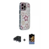 ieg™ iPhone 15 Pro Max Kılıf Ahenk Modern Serisi - Siyah Buffer Hayalet Cam Ekran Koruyucu + Raze Metal Kamera Lens - LT