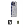 ieg™ iPhone 15 Pro Max Kılıf Ahenk Modern Serisi - Siyah Joko Magic 5D Hayalet Cam + PVD Metal Kamera Lens - SH