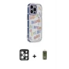ieg™ iPhone 15 Pro Max Kılıf Ahenk Modern Serisi - Siyah Joko Magic 5D Hayalet Cam + PVD Metal Kamera Lens - LT