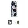ieg™ iPhone 15 Pro Max Kılıf Ahenk Modern Serisi - Siyah Joko Magic 5D Hayalet Cam + PVD Metal Kamera Lens - LT