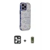 ieg™ iPhone 15 Pro Max Kılıf Ahenk Modern Serisi - Siyah Joko Magic 5D Hayalet Cam + PVD Metal Kamera Lens - LT
