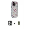 ieg™ iPhone 15 Pro Max Kılıf Ahenk Modern Serisi - Siyah Joko Magic 5D Hayalet Cam + PVD Metal Kamera Lens - LT