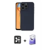 ieg™ iPhone 15 Pro Max Kılıf Ahenk Serisi - Siyah Bilvis 5in1 5D Magic Hayalet Cam Ekran Koruyucu + PVD Metal Kamera Lens - SH