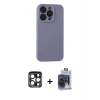 ieg™ iPhone 15 Pro Max Kılıf Ahenk Serisi - Siyah Vanessa Magic Cam + PVD Metal Kamera Lens - LT